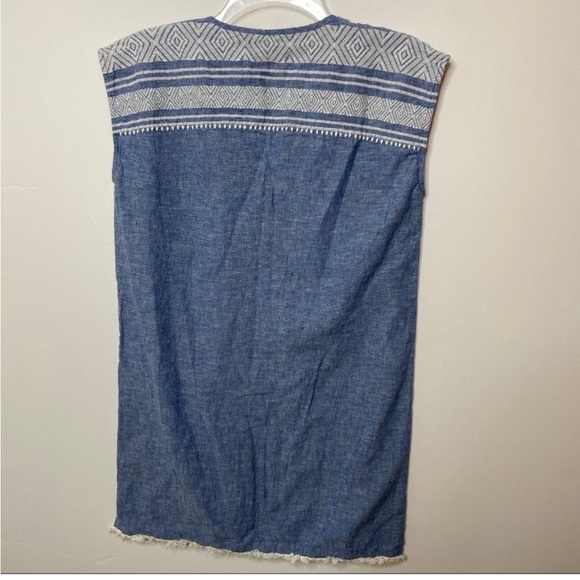 Soft Joie Size XS Blue Natali Chambray Shift Dress Blue Tassel Mini - Picture 5 of 5